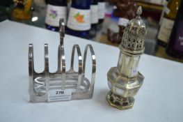 EPNS Toast Rack and Sugar Caster