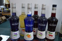 Six Assorted Bottles of Monin Liqueurs