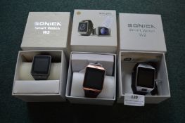 Three Sonica Smart Watches
