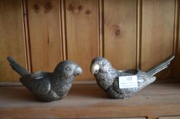 Pair of Parrot Tealight Holders