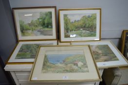 Five Framed Original Watercolours by F.C. Lay
