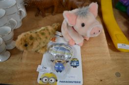 Children’s Toys Including Despicable Me, Parachute, and Babe Pig