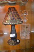 Small Mosaic Lamp, and a Lead Crystal Decanter