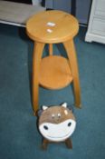 Wooden Plant Stand, and an Animal Stool