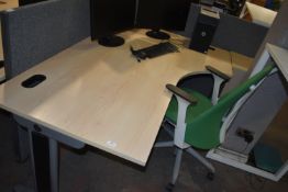 *L-Shape Desk with Three Drawer Cabinet, and an Operators Chair