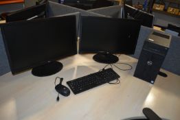 *Dell Precision 3630 PC (hard drive removed) with Two LG Monitors, Keyboard, and Mouse
