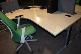 *L-Shape Desk with Three Drawer Cabinet, and an Operators Chair