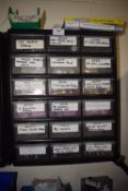 *Eighteen Drawer Components Unit Containing Assorted Mig and Tig Welding Spares