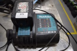 *Makita DC18SD Charger with Makita 18v 3ah Battery