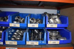 *Twelve Boxes Containing 1.5” - 2” 316 Stainless Steel Threaded Pipe Fittings
