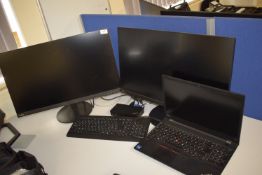 *Lenovo ThinkPad (Intel i7) Laptop Computer, ThinkPad Hub, Two Monitors, Keyboard, and Mouse