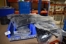 *Three Plastic Component Bins Containing Cable Ties of Various Sizes