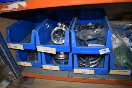 *Eleven Boxes of Stainless Steel Heavy Duty Pipe Clamps, Blank Liners, etc.