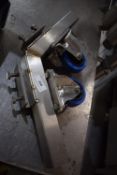 *Stainless Steel Angle with Clamps and Two Castor Wheels