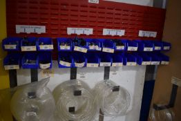 *Assorted Air Hose and Fittings 8mm - 12mm, Storage Box and Contents, and 35mm and Other Valve Ends