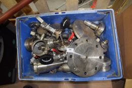 *Two Boxes of Assorted Stainless Steel Pipe Fittings, Gate Valves, etc.