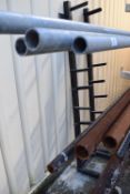 *Stainless Steel 304 Storage Rack Containing Seven Lengths of Galvanised Pipe, Five Lengths of Steel