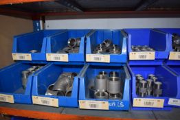 *Fourteen Boxes Containing 1” and 1.25” 316 Stainless Steel Threaded Pipe Fittings