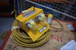 *32a - 4x 16a 110v Extension Lead with Splitter Box
