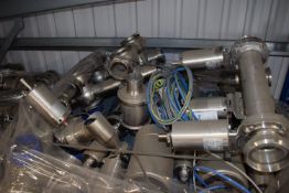 *Pallet of Assorted Stainless Steel Valves, Actuators, and Pipework
