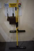 *Two Yellow Buresh, Dustpan, and Brush & Cleaning Station Board