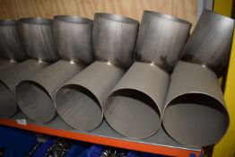 *Eight Large Bore Stainless Steel Ts and Elbows