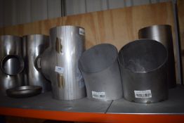 *Twelve Stainless Steel Large Bore 6” to 4” Ts, Elbows, etc.