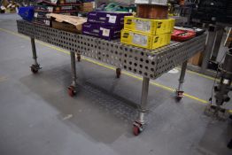 *Engineer’s Setting Out & Clamping Table with Stainless Steel Top on Six Adjustable Levelling Wheels