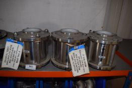 *Three 3” 316 Stainless Steel Mixer Valves and Two Anti Vibration Flanges