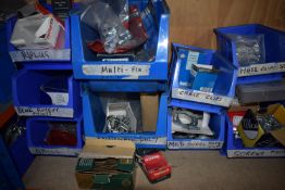 *Contents of Shelf to Include Assorted Cable Clips, Hose Clips, Multi Fixing Screws, Nails, Wood