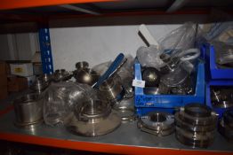 *Contents of Shelf to Include Various Stainless Steel 316 Pipe Fittings, Pipe Couplers, Butterfly