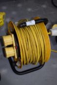 *110v Extension Cable on Reel with Two Tool Outlet