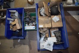 *Three Boxes of Cast Iron and Stainless Steel Valves, Pipe Connectors, etc.