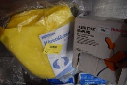 *Kleenguard Yellow Protective Overalls, and Laser Trak Foam Ear Plugs