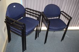 *Fourteen Blue Stackable Office Chairs