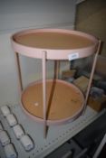 *42cm Round Pink Coffee Table Shelf Unit 52cm tall