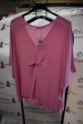 *Pink V-Neck Overshirt with Cross Over Detail