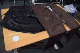 *2x Hilray Radley Faux Leather Trousers (1x black, 1x brown)