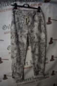 *Glossy Grey Animal Print Drawstring Trousers (one size)