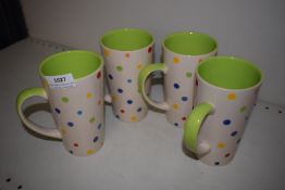 *Set of Four Tall Polka Dot Mugs