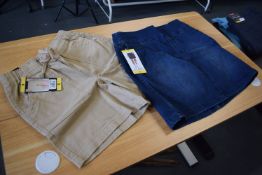 *2x BC Clothing Shorts Size: S (1x denim, 1x khaki)