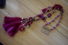 *Long Beaded Necklace in Burgundy