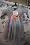 Zunie Grey Rainbow Dress Size: 2T