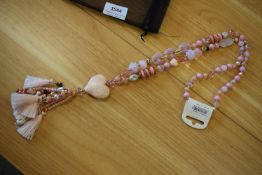 *Long Beaded Necklace in Peach