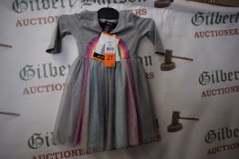 Zunie Grey Rainbow Dress Size: 2T