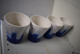 *Set of Four Blue & White Mugs