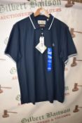 *Penguin Navy & White Stripe Polo Size: L