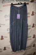 *Glossy Elasticated Linen Trousers (one size)