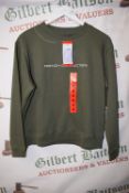 *French Connection Khaki Crewneck Sweatshirt Size: M