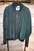 Top Man Dark Green Bomber Jacket Size: M